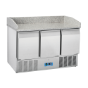 Masa rece pizza cu blat din granit Cool Head CRM 93A, capacitate 330 l, lungime 140 cm, temperatura 0°/ +8°C, inox