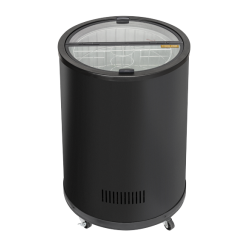 Vitrina frigorifica rotunda Cool Wise HP 80 pentru bauturi, capacitate 77 L, temperatura 0°/ +10°C, negru