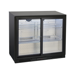 Vitrina frigorifica bauturi Cool Wise BBC 286S cu 2 usi, capacitate 201 L, temperatura +1°/ +10°C, negru