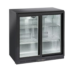 Vitrina frigorifica bauturi Cool Wise BBC 208S cu 2 usi, capacitate 201 L, temperatura +1°/ +10°C, negru