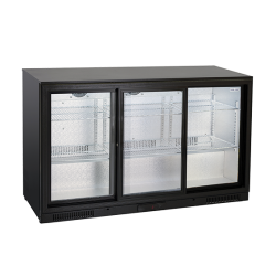 Vitrina frigorifica bauturi Cool Wise BBC 386S cu 3 usi, capacitate 320 L, temperatura +1°/ +10°C, negru