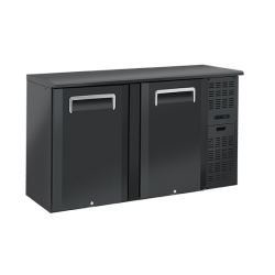 Frigider orizontal pentru bauturi Cool Wise QB 200 cu 2 usi, capacitate 315 L, temperatura +2°/ +8°C, negru