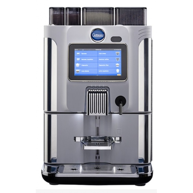 Automat de cafea Carimali BlueDot Plus display 7K ecran tactil 1 rasnita rezervor si racord apa direct la retea negru