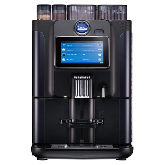 Automat de cafea Carimali BlueDot Plus display 7K ecran tactil 1 rasnita rezervor si racord apa direct la retea negru