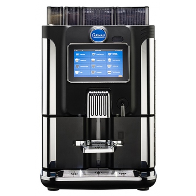 Automat de cafea Carimali BlueDot Plus display 7K ecran tactil 1 rasnita rezervor si racord apa direct la retea negru