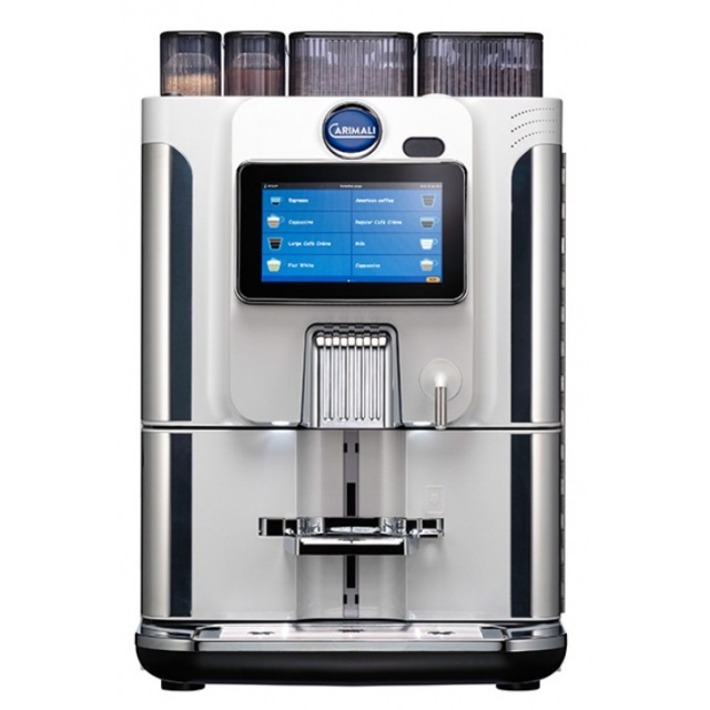 Automat de cafea Carimali BlueDot Plus display 7K ecran tactil 1 rasnita rezervor si racord apa direct la retea negru