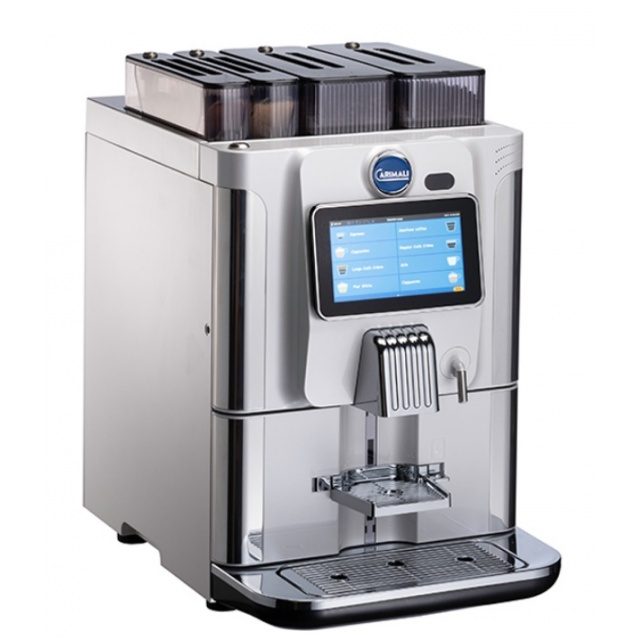 Automat de cafea Carimali BlueDot Plus display 7K ecran tactil 1 rasnita rezervor si racord apa direct la retea negru