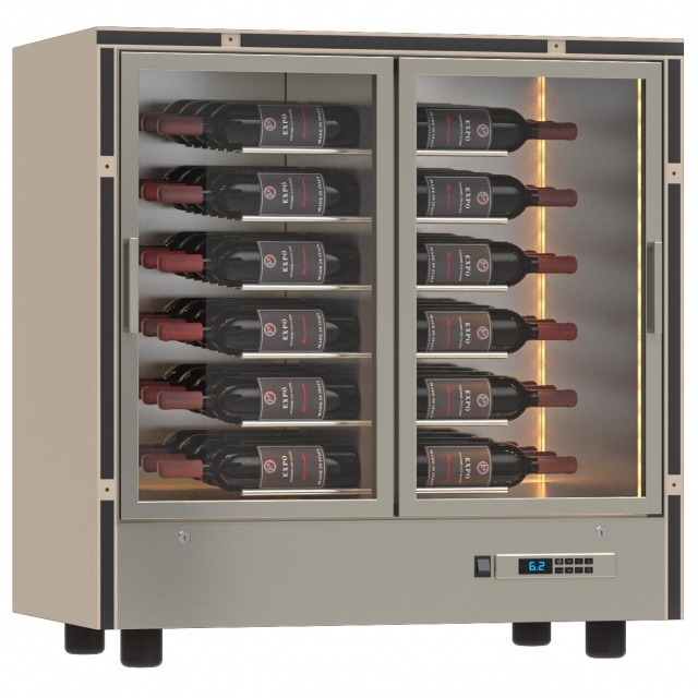 Vitrina frigorifica vinuri Ipindustrie Wood CEXK 4511, temperatura +4/+18°C, lemn