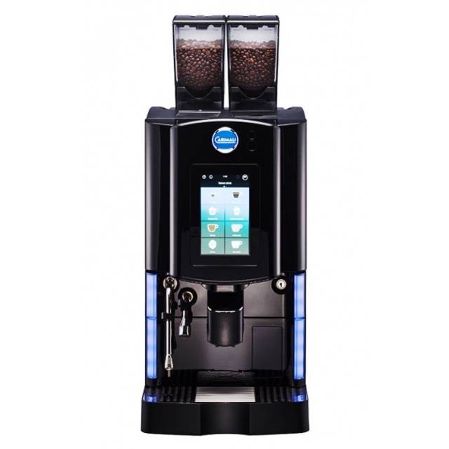 Automat de cafea Carimali Optima Soft Plus LM.2 display 7K ecran tactil 2 rasnite racord apa direct la retea negru
