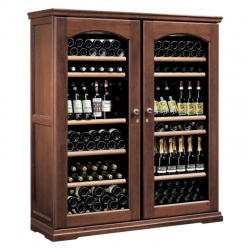 Vitrina frigorifica vinuri Ipindustrie CEXK2401, capacitate sticle 230, cu 2 usi, temperatura +4°C° / +18°C, lemn masiv