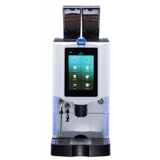 Automat de cafea Carimali Optima Ultra LM.3 display 10K ecran tactil 1 rasnita racord apa direct la retea alb