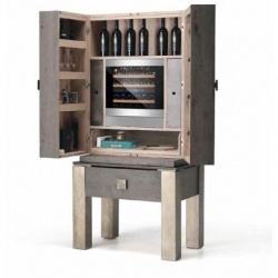 Dulap cabinet vinuri Nevada YWCV093B, capacitate 75 sticle, temperatura +4/+20 °C, lemn