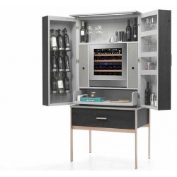 Dulap cabinet vinuri Nevada YWCV093A, capacitate 75 litri, 2 zone temperatura +4/+20 °C, lemn