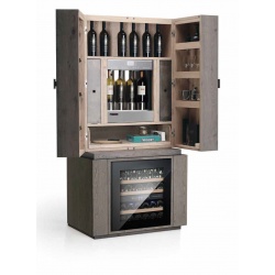Dulap cabinet vinuri Nevada YWCV093C, capacitate 75 litri, 2 zone temperatura +4/+20 °C, lemn