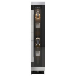 Vitrina vinuri Nevada NW9S-BFG, capacitate 22 litri, temperatura +2/+20 °C, negru/argintiu
