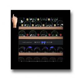 Vitrina vinuri incorporabila Nevada NW34D-FG capacitate 75 litri, 2 zone temperatura +4/+22 °C, negru