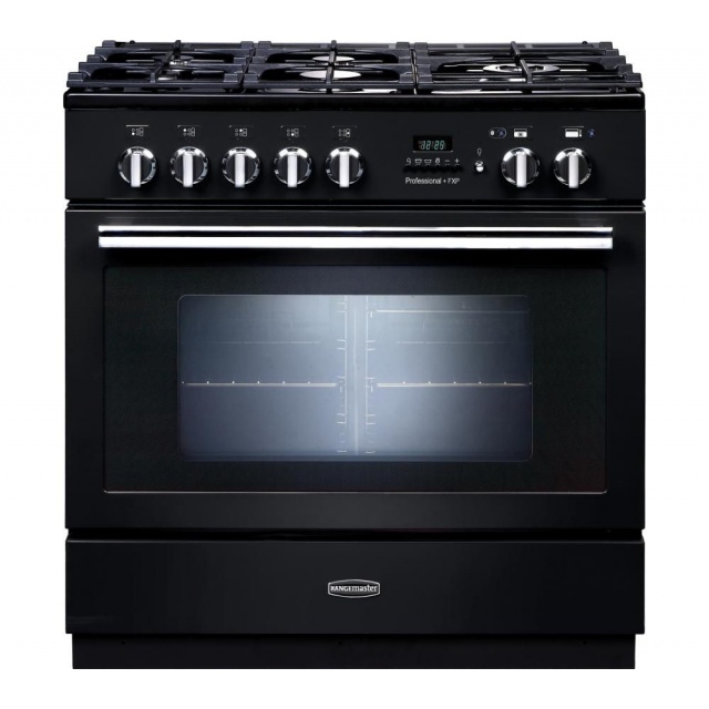 Aragaz pe gaz Rangemaster Professional Plus 90 FXP cu 5 arzatoare si arzator wok cu functie de piroliza