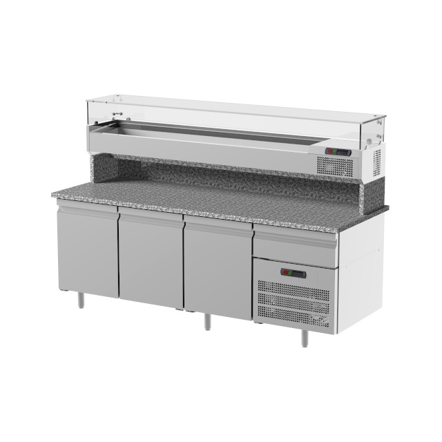 Masa rece pentru brutarie si patiserie, ILsa Neos PA TNPP2V1520, cu rebord, capacitate 293 l, temperatura -2° +8° C, inox
