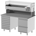 Masa rece pizza cu expunere ingrendiente, ILsa Neos BNPZ0150, cu rebord, refrigerat, inox