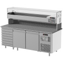 Masa rece pizza cu expunere ingrendiente, ILsa Neos BNPZ0120, 2 usi, cu rebord, -2/+8°C, inox