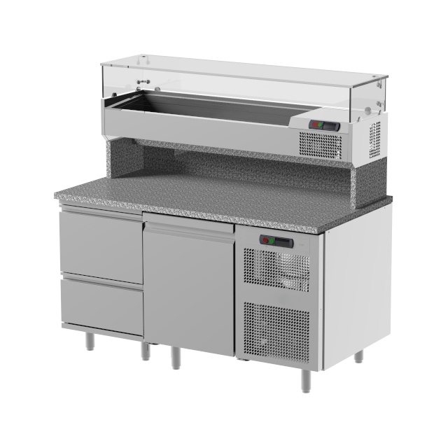 Masa rece pentru brutarie si patiserie, ILsa Neos PA TNPP2V1520, cu rebord, capacitate 293 l, temperatura -2° +8° C, inox
