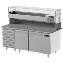 Masa rece pizza cu expunere ingrendiente, ILsa Neos BNPZ0060, 2 usi, cu rebord, 0/+15°C, inox