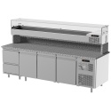 Masa rece pizza cu expunere ingrendiente, ILsa Neos BNPZ0050, 3 usi, cu rebord, 0/+15°C, inox