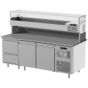 Masa rece pizza cu expunere ingrendiente, ILsa Neos BNPZ0030, 2 usi, cu rebord, 0/+15°C, inox