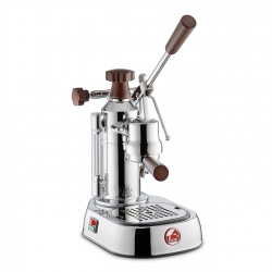 Espressoare de cafea La Pavoni Europiccola ELH cu pârghie 120V argintiu cu manere de lemn