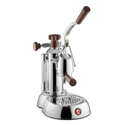 Espressoare de cafea La Pavoni Stradivari Europiccola STH cu pârghie 120V argintiu cu manere de lemn