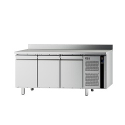 Masa rece refrigerata ILsa Evolve TEMG3V2550 cu rebord, 3 usi, capacitate 355 l, temperatura -20°-10°C, inox