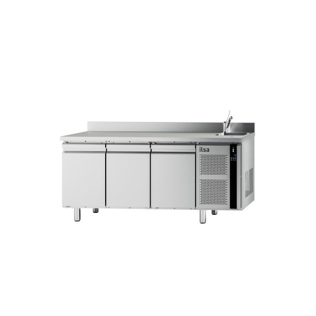 MASA RECE REFRIGERATA ILSA EVOLVE H.670 GN TEMG3V2560, CU 3 USI, BLAT CU REBORD SI CHIUVETA, TEMPERATURA -2°/+8°C, INOX