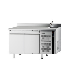 Masa rece pentru brutarie si patiserie, ILsa Neos PA TNPP2V1520, cu rebord, capacitate 293 l, temperatura -2° +8° C, inox