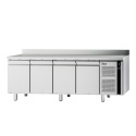 Masa rece refrigerata ILsa Evolve T9MG4V2550 cu rebord, 4 usi, capacitate 519 l, temperatura -20°-10°C, inox
