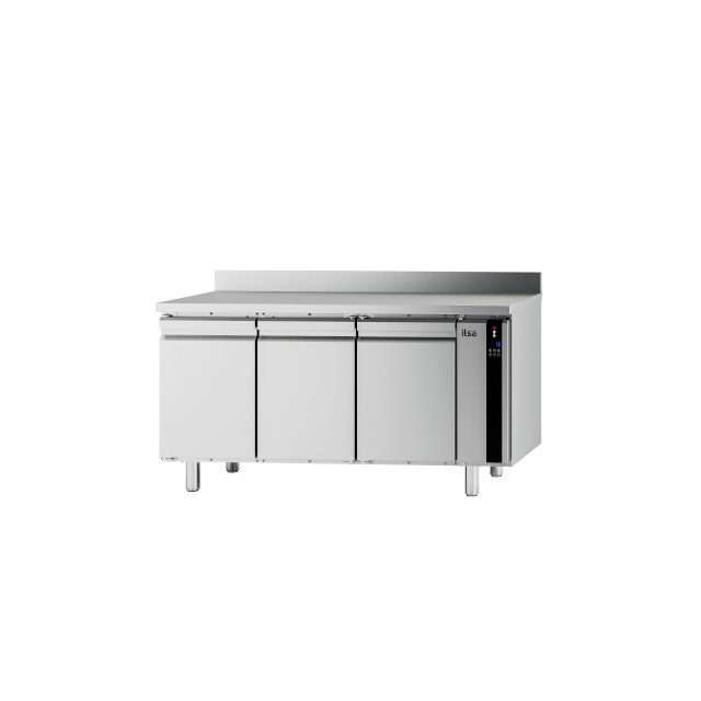 Masa rece ILsa Evolve T9PG3V1520 cu rebord, 3 usi, capacitate 381 l, temperatura -2°+8°C, inox