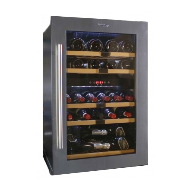 Vitrina de vinuri Datron capacitate 35 sticle incorporat 2 zone C° argintiu