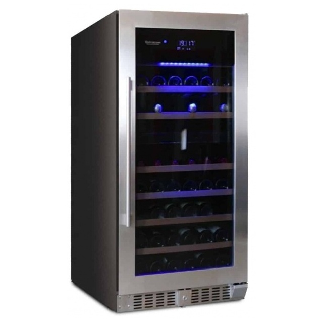 Vitrina de vinuri Datron professional linia Luxury capacitate 94 sticle 2 zone C° argintiu