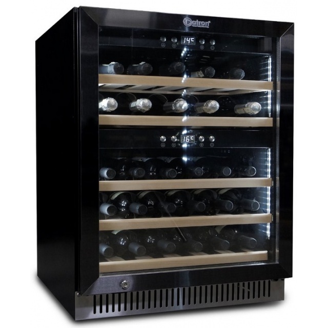 Vitrina de vinuri Datron încorporat cu compresor 40 sticle 2 zone temperatura C° negru