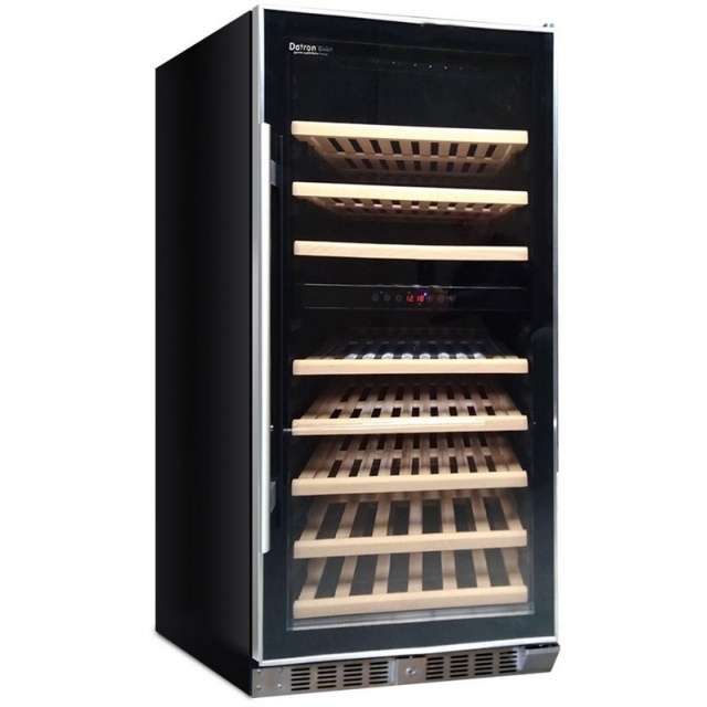 Vitrina de vinuri Datron profesional cu compresor 94 sticle, 2 zone temperatura C° negru