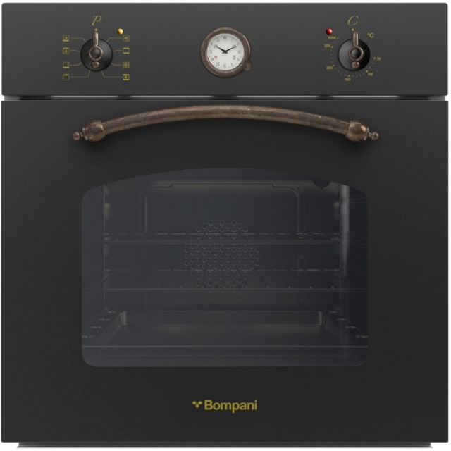 Cuptor incorporabil Bompani Rustico Antracite BO247SM/Ectric, multifunctional, 60cm, 54l, negru