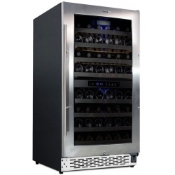 Vitrina de vinuri Datron 78 sticle, 2 zone temperatura C° negru argintiu