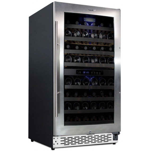 Vitrina de vinuri Datron 78 sticle, 2 zone temperatura C° negru argintiu