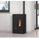 Soba Extraflame Nordica LUISELLA pe peleți schimbător de căldură 4,4 kw - bordeaux înveliș din oțel