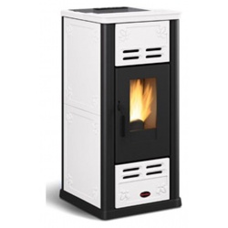 Sobă Extraflame Nordica SERAFINA cu peleți ventilație 7,1 kw - alb