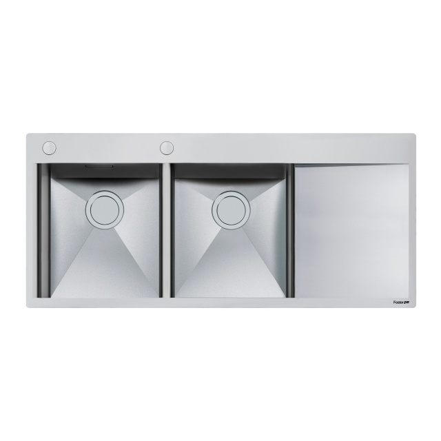 CHIUVETA BUCATARIE FOSTER NEW WAVE 1420 002, CU 2 CUVE SI PICURATOR / DREAPTA, INOX PERIAT