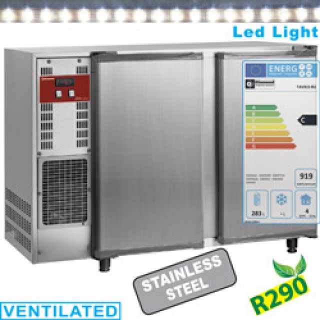 Frigider profesional pentru bauturi Diamond TAVT/2-R2 cu 2 usi, capacitate 375 l, negru