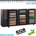 Frigider profesional pentru bauturi Diamond TAVT/2-R2 cu 2 usi, capacitate 375 l, negru