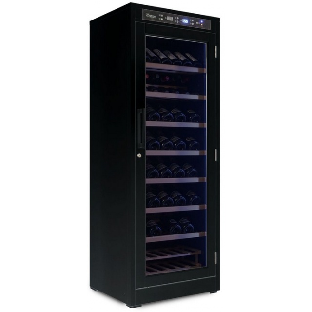 Vitrina de vinuri din Datron 108-146 sticle 1 zona temperatura C° lemn negru