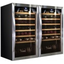 Vitrina de vinuri Datron usa dubla 70 sticle 2 zone temperatura C° negru argintiu
