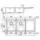 CHIUVETA BUCATARIE FOSTER QUADRA 1228 051, CU 2 CUVE SI PICURATOR / STANG, INOX PERIAT